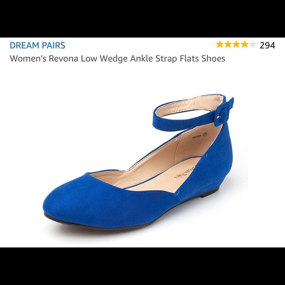 blue low wedge shoes